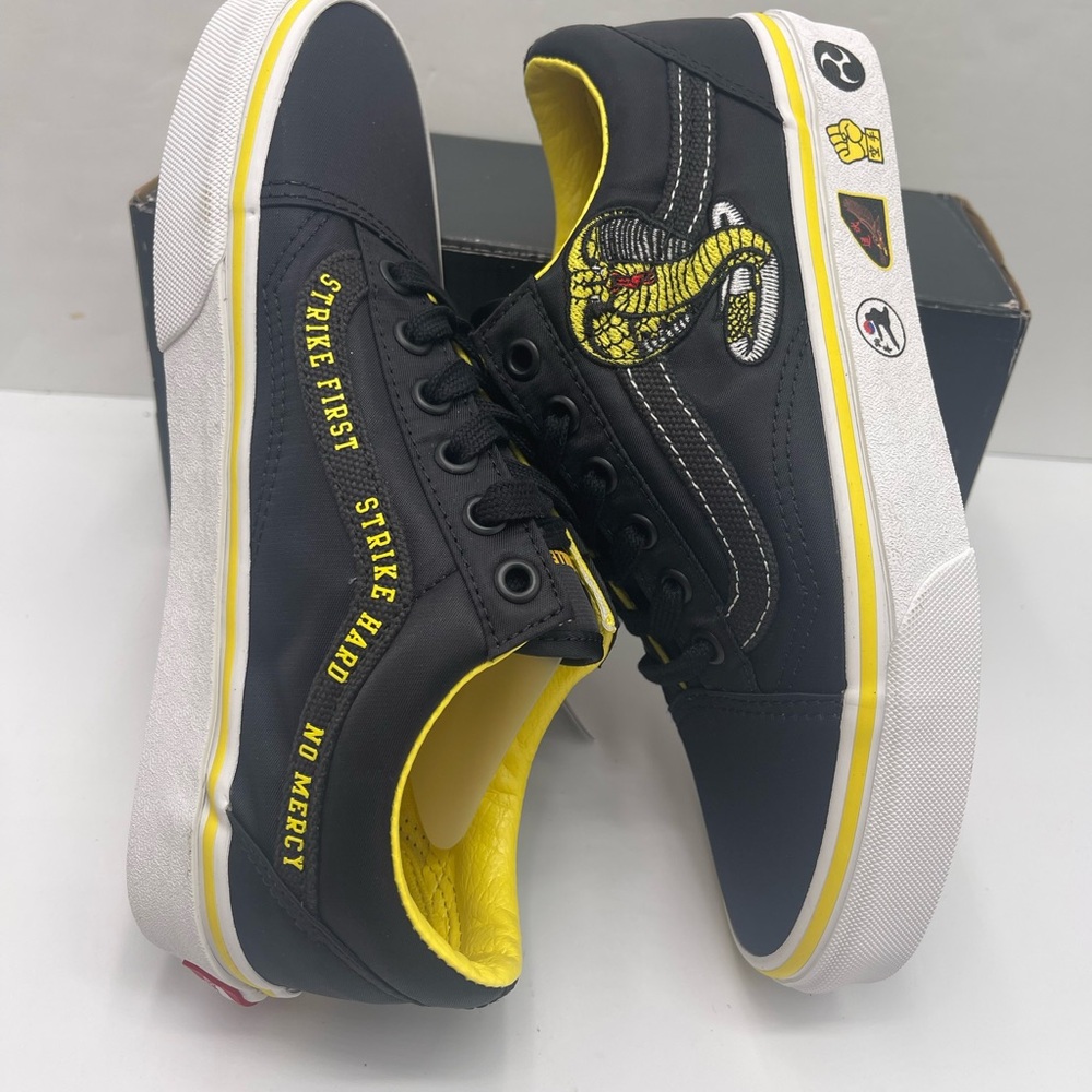 Vans Men’s Old Skool
Cobra Kai Black/Yellow/White Sneakers 
VN0A3WKT05N - Picture 4 of 16